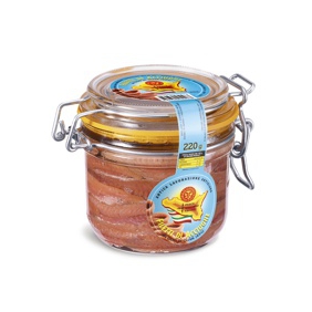 Anchovy fillets in olive oil - 220gr jar Pesce Azzurro